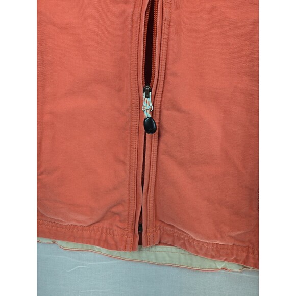 LL Bean Field Jacket Womens XL Coral Salmon Pink Canvas Cotton Zip Vintage 90s - Picture 6 of 12